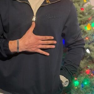 Louis Vuitton Men's Navy Zip-Up Sweater